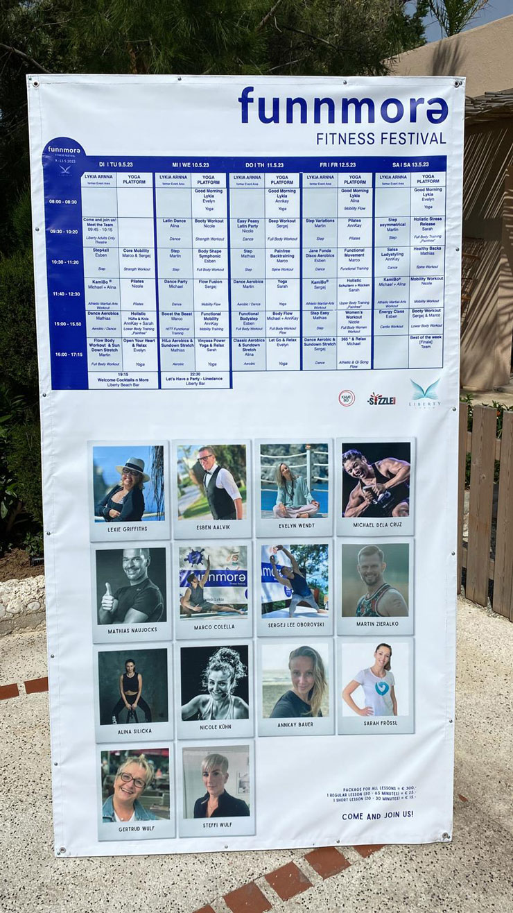 Programm beim funnmore Fitness Festival im Liberty in Lykia