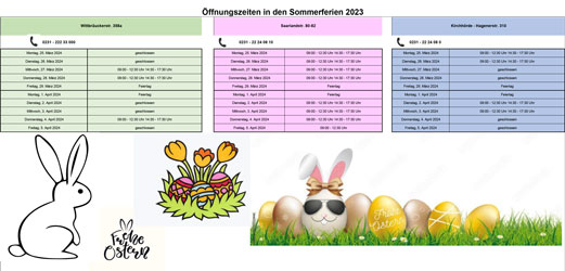 Öffnungszeiten Osterferien